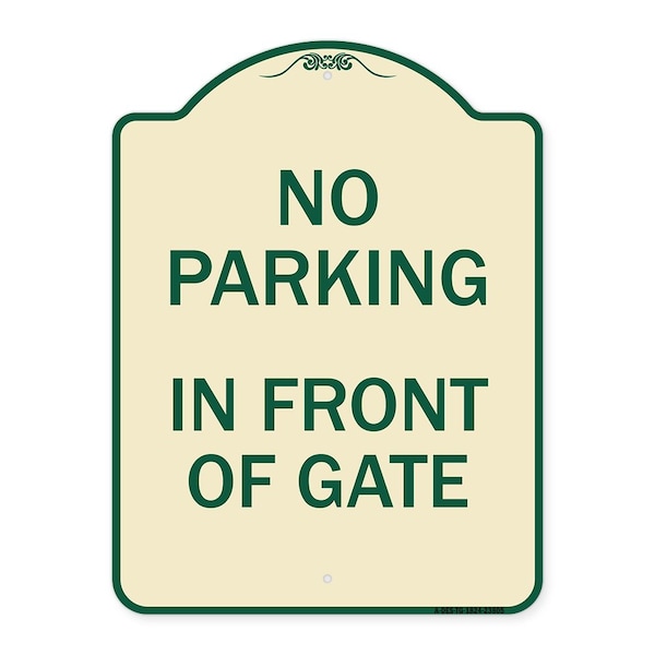 Signmission No Parking in Front of Gate Heavy-Gauge Aluminum Architectural Sign, 24" x 18", TG-1824-23805 A-DES-TG-1824-23805 - main